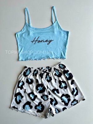 Піжамка з принтом Honey ХБ-Honey-M-Блакитний фото