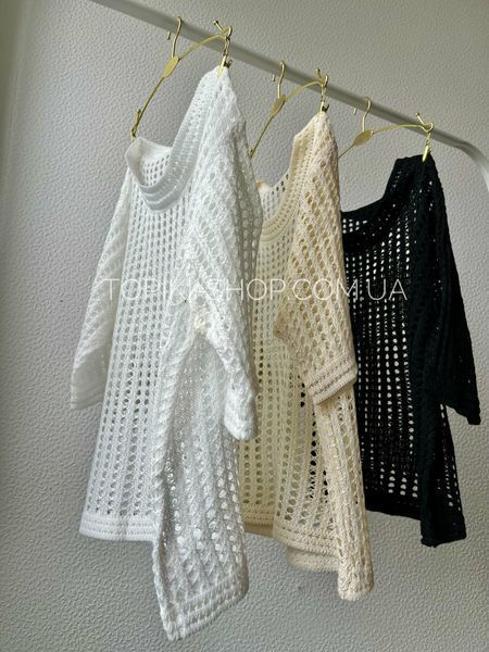 Вʼязана кофтинка з вкороченим рукавом  6678-S/M-Білий фото