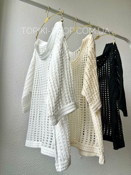 Вʼязана кофтинка з вкороченим рукавом  6678-S/M-Білий фото