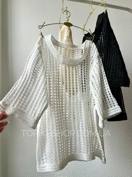 Вʼязана кофтинка з вкороченим рукавом  6678-S/M-Білий фото