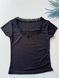 Базова футболка в рубчик з мереживом  Y431-Чорний фото 4